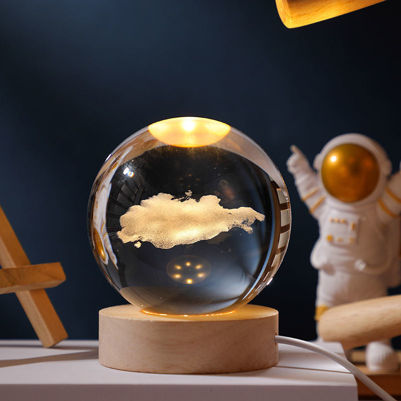 Universe Series Luminous Crystal Ball Bedroom Night Light
