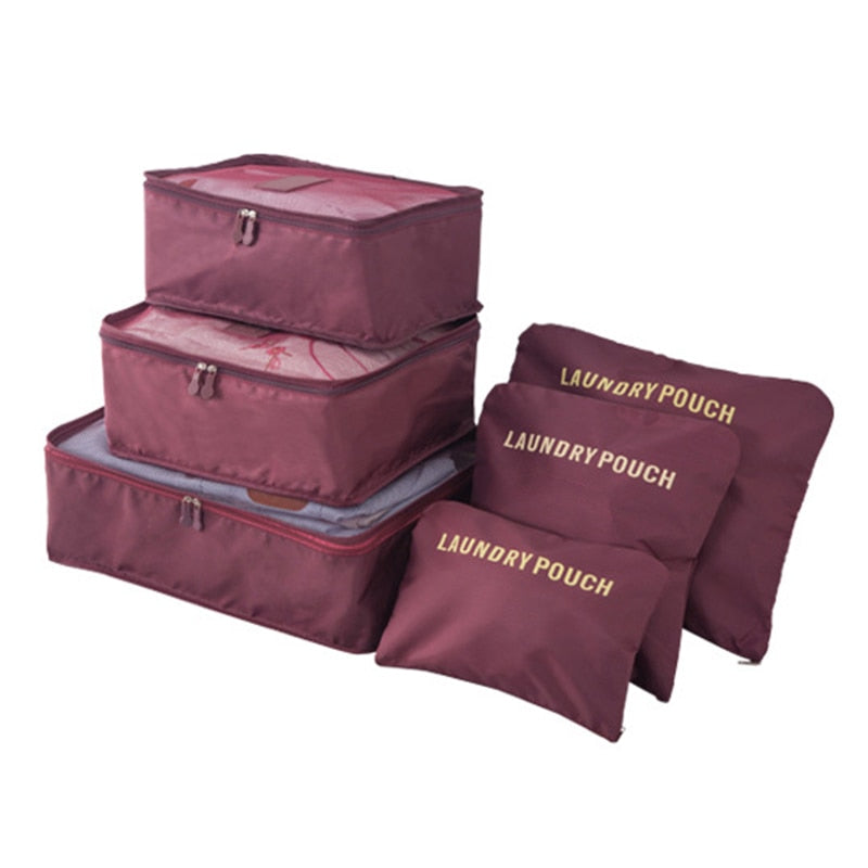 6pcs Travel Luggage Organizer Pouches