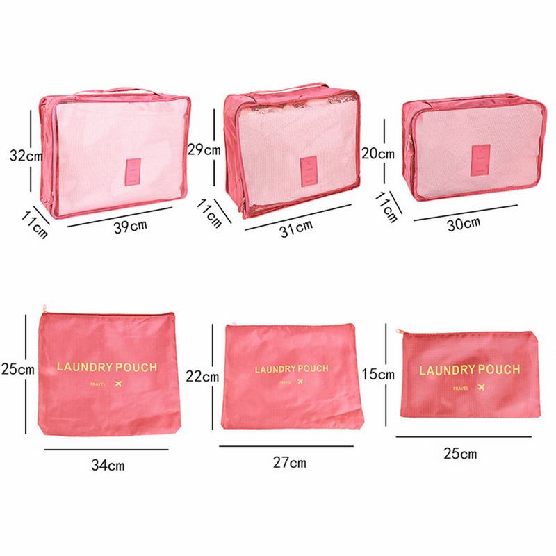 6pcs Travel Luggage Organizer Pouches