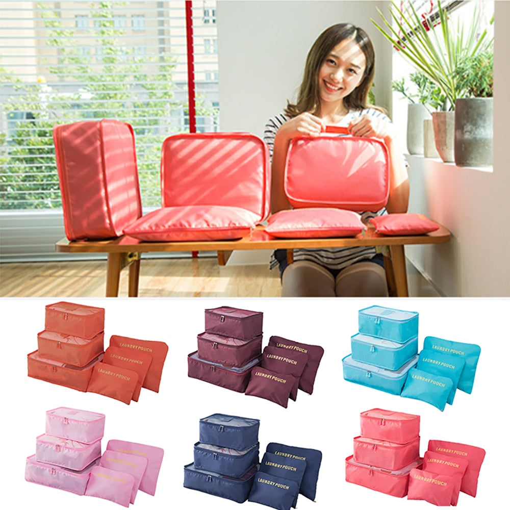 6pcs Travel Luggage Organizer Pouches