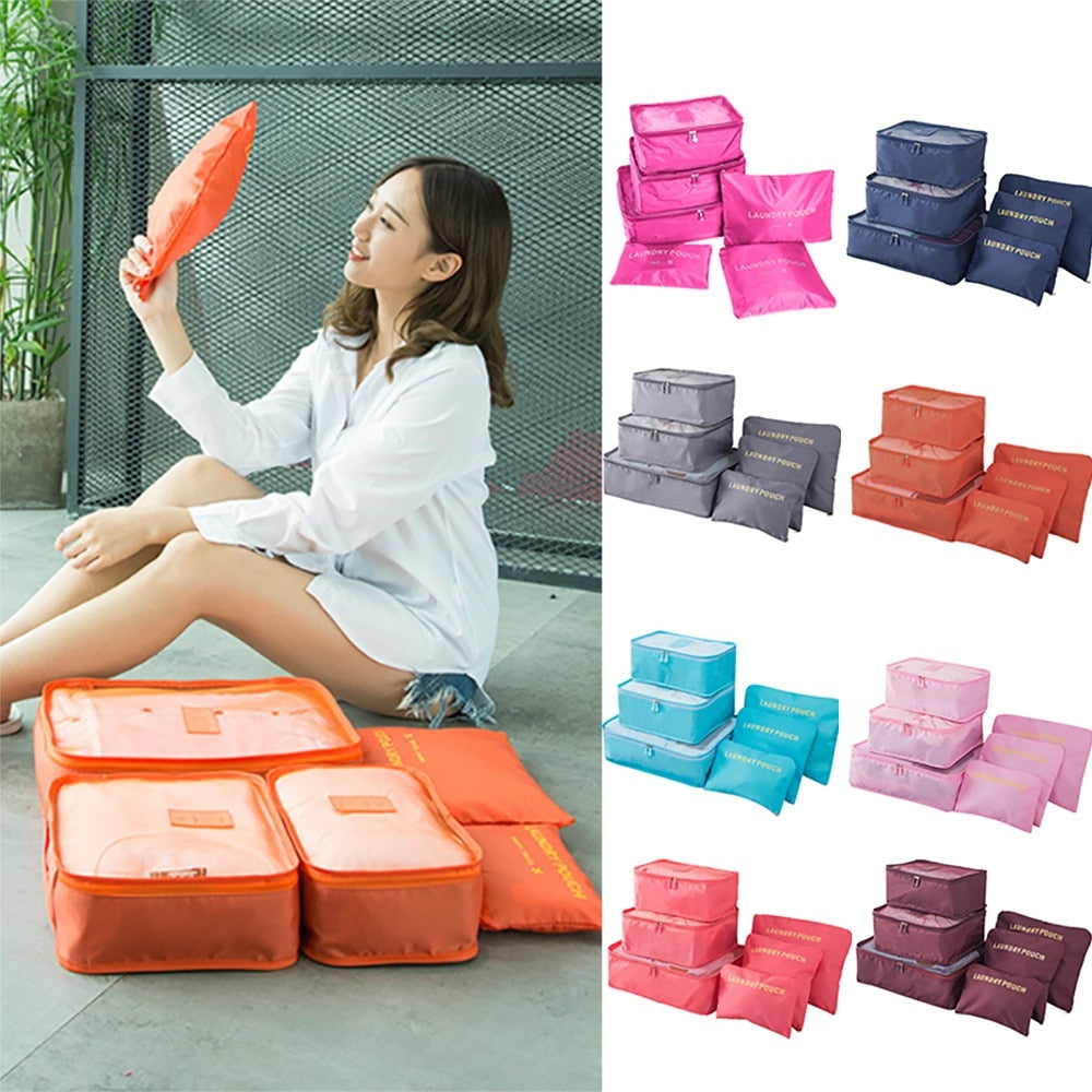 6pcs Travel Luggage Organizer Pouches