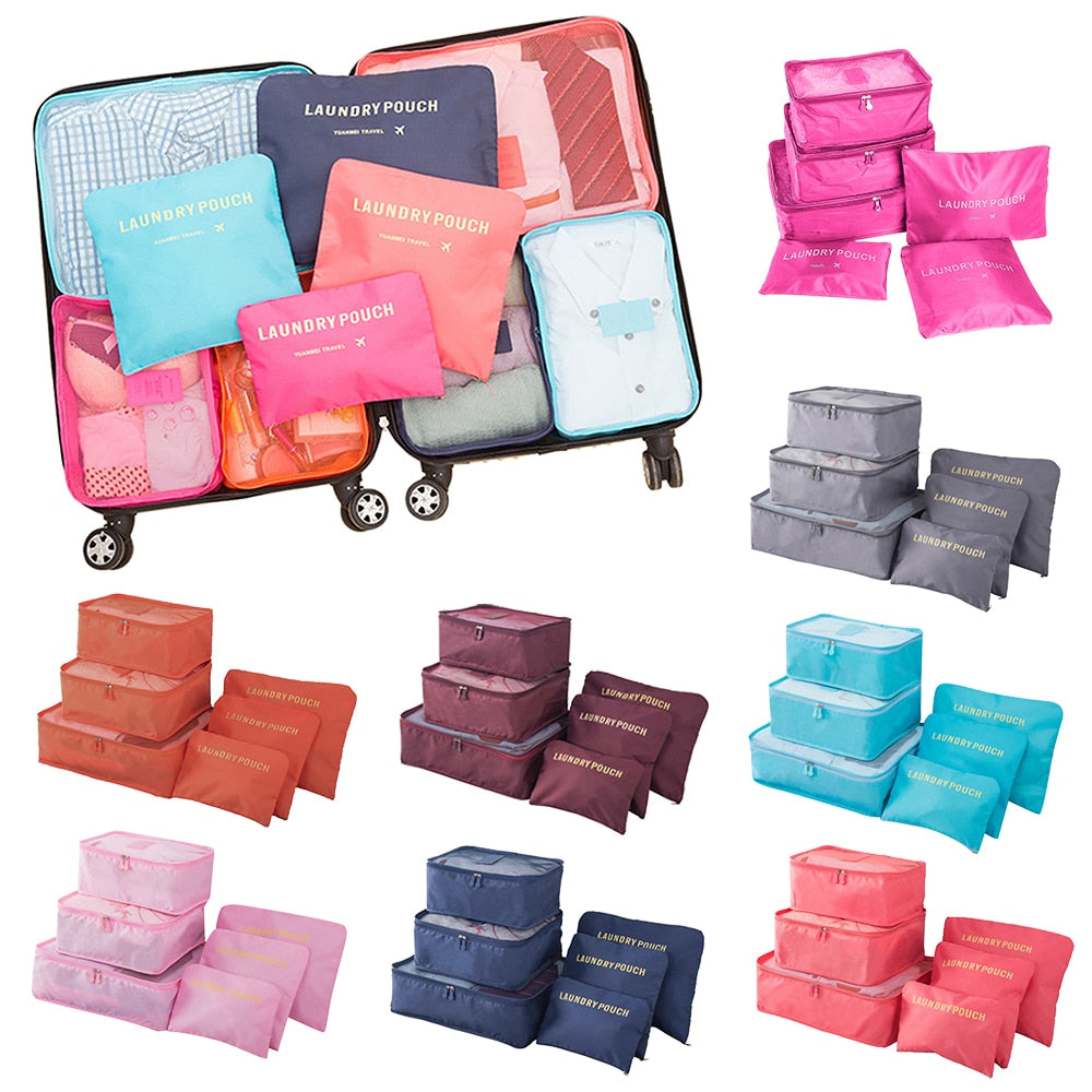 6pcs Travel Luggage Organizer Pouches