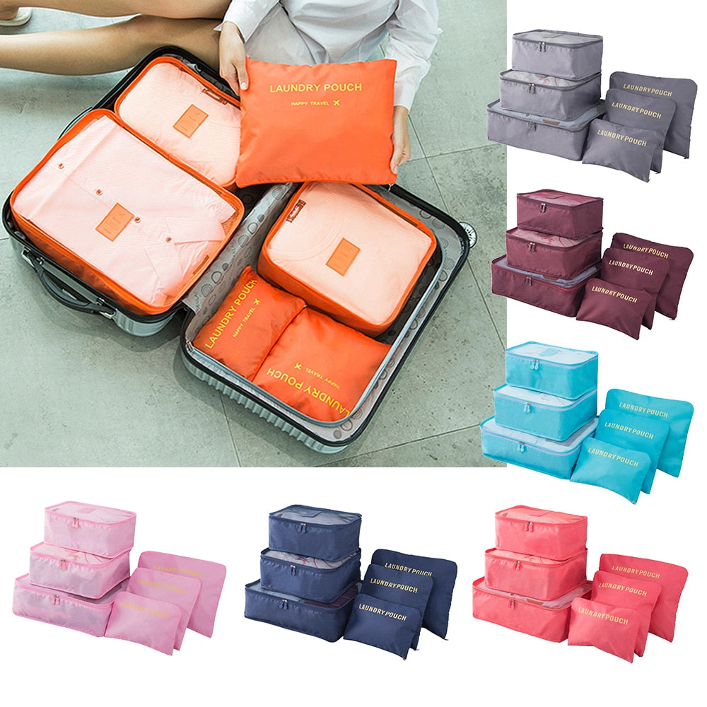 6pcs Travel Luggage Organizer Pouches