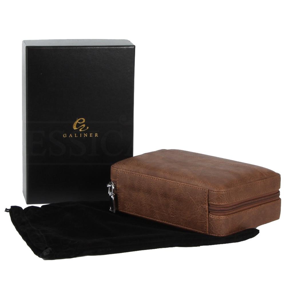 GALINER Portable Leather Cedar Wood Humidor