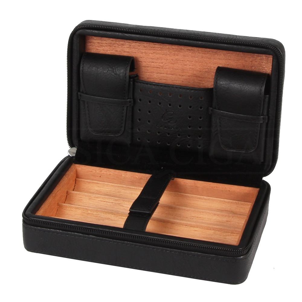 GALINER Portable Leather Cedar Wood Humidor