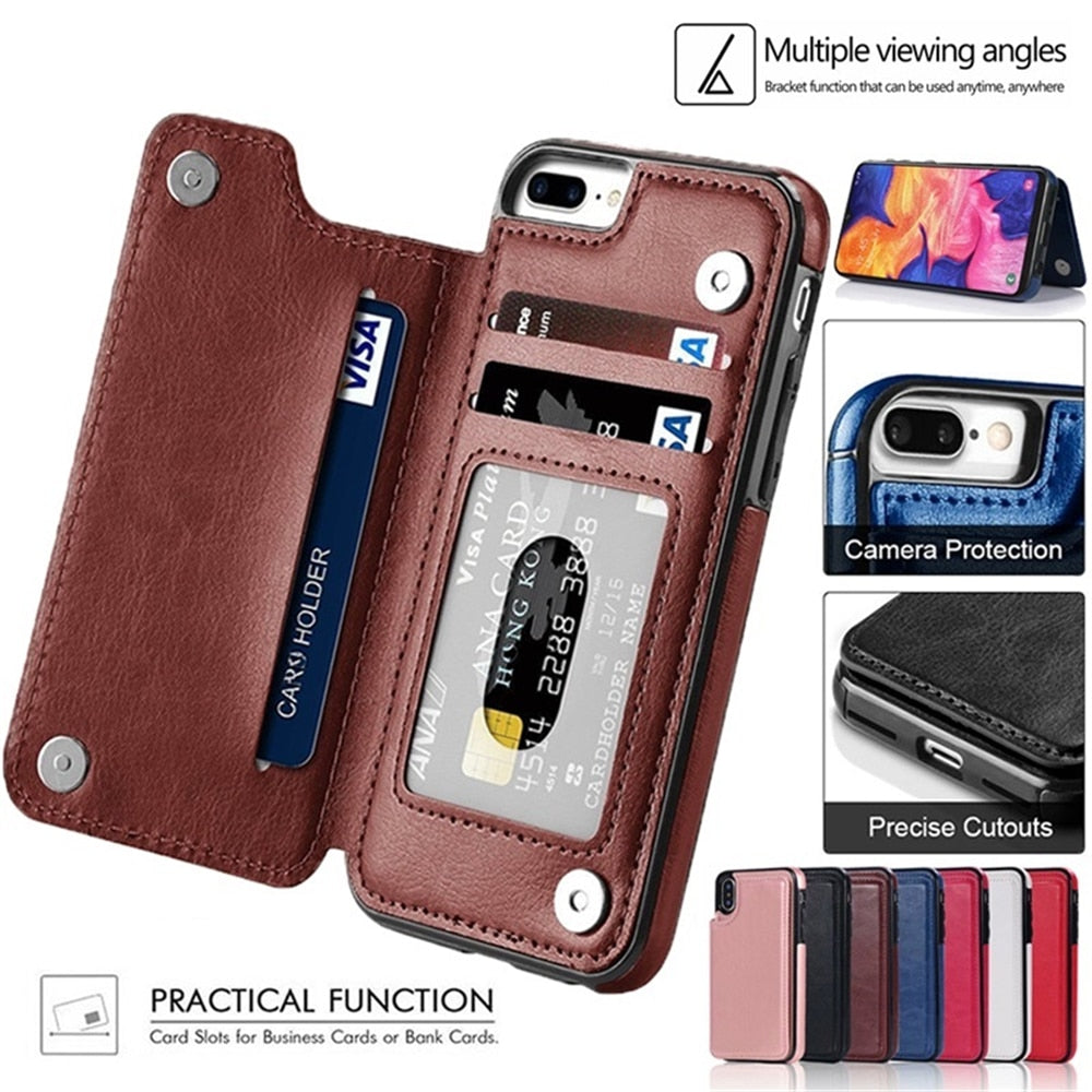 Luxury Leather Phone Case with Card Slots
