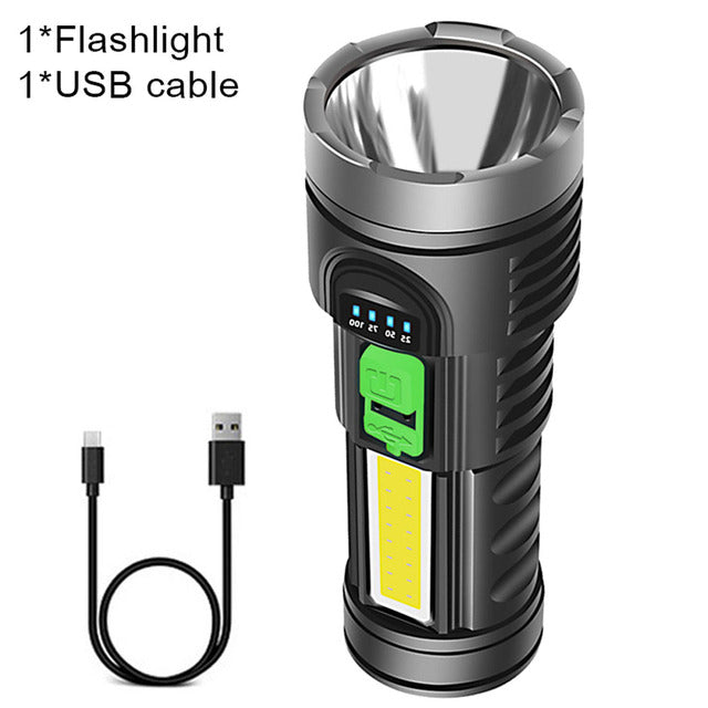 4-Core Super Bright Rechargeable Long-Range Flashlight