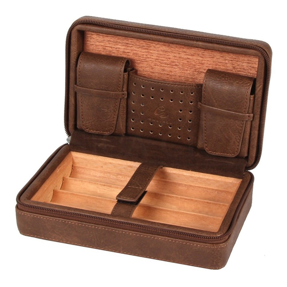 GALINER Portable Leather Cedar Wood Humidor